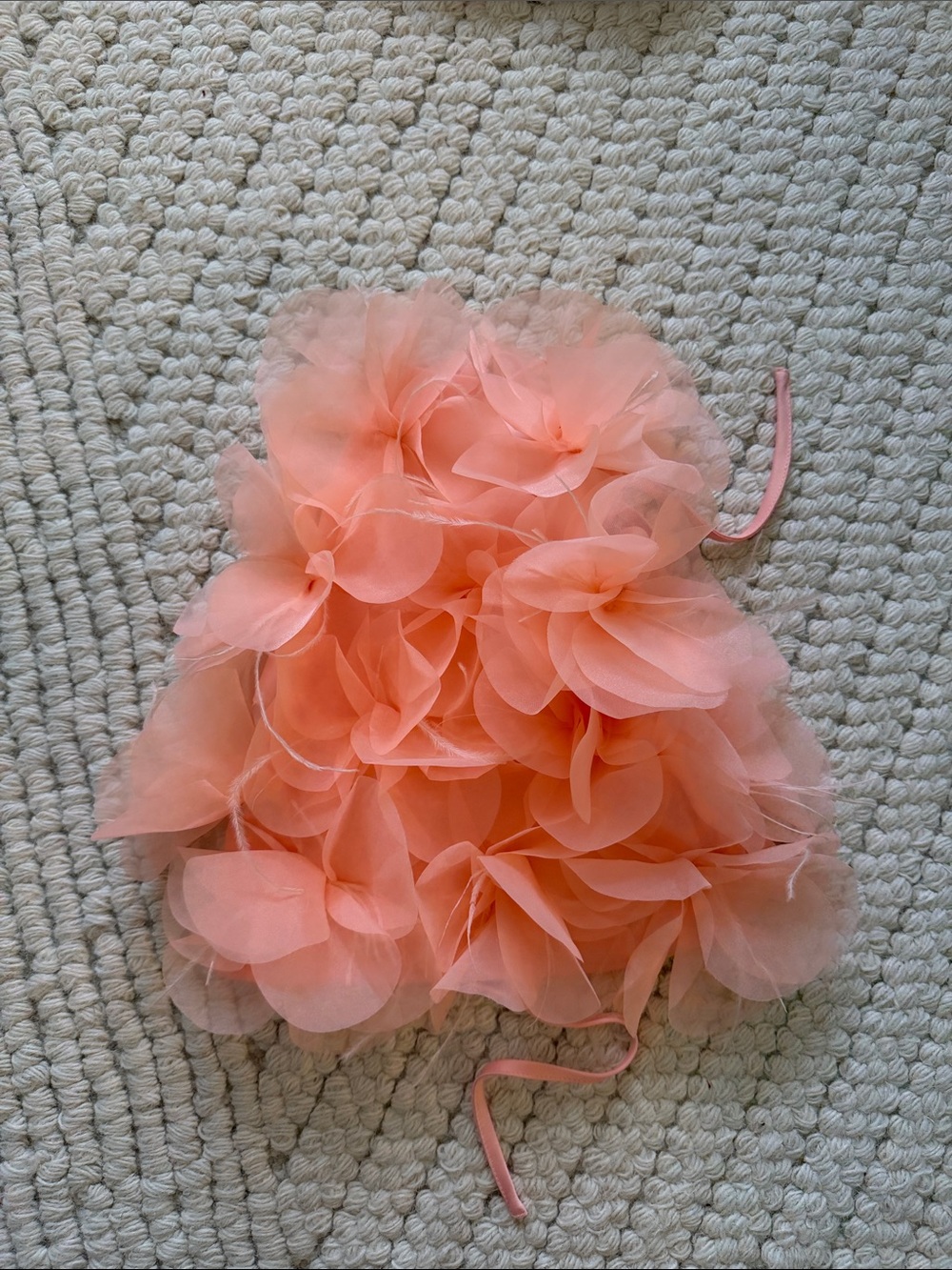 Akira Peach Petal Flower Applique Backless Top